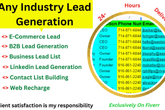 do b2b lead generation for any industry and ecommerce leads