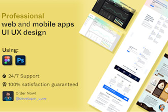 design n prototype clean, attractive UI UX for apps n website