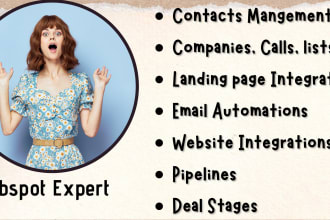 setup hubspot crm, hubspot landing page and  hubspot website