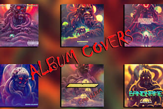 create highly stylized thrash album cover