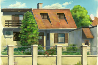 do digital art and background illustration, visual novel