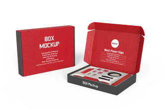 do packaging box, product box, mailer box 3d mockup