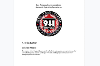 create a sop document for your fivem department