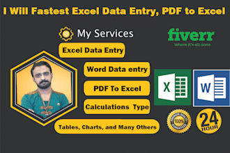 fastest excel data entry, PDF to excel