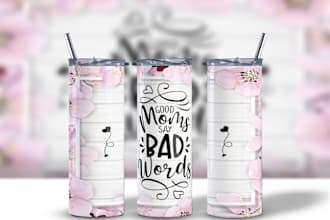 design your tumbler mockups for 1 dollar each