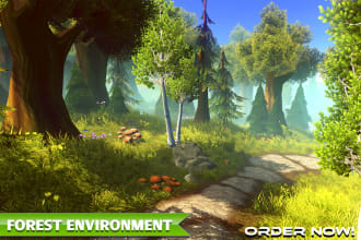 design 2d and 3d low poly game environment in unity and blender