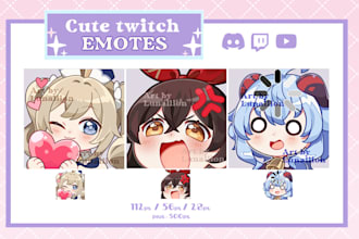 create cute chibi twitch emotes