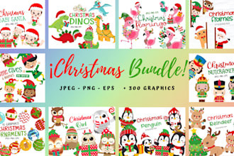 give you a christmas bundle of over 5000 clipart and vector illustrations