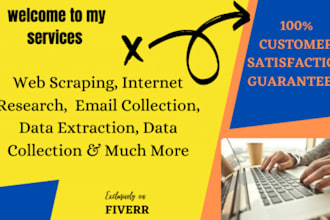 be your data entry expert, search data, internet research, and web scraping