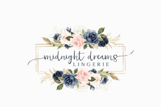 design elegant floral logo within 24 hours
