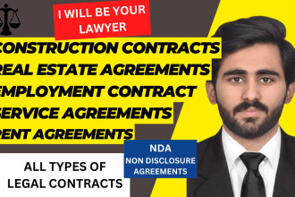 write legal contracts, agreements, construction contracts and rent agreements