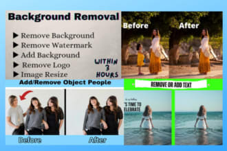 add or remove any object text logo and background remove from your photo