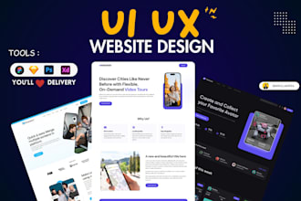 do landing page ui design, mobile app ui, website ui ux design in figma
