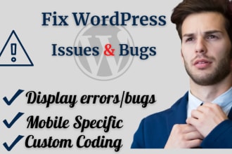 fix wordpress issues and do troubleshooting  woocommerce errors
