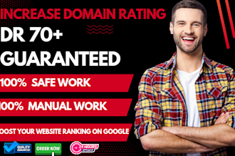 increase ahref domain rating DR 70 plus with high quality seo dofollow backlinks