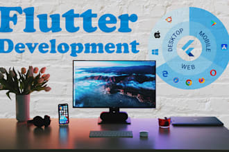 develop flutter mobile, web, desktop applications