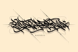 create graffiti calligraphy or handwritten logo
