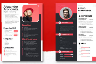design a professional resume, cv, cover letter template