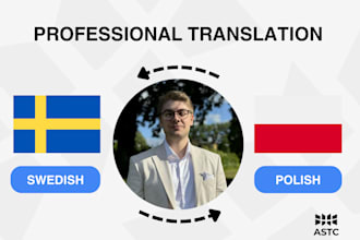translate and proofread your texts from polish to swedish
