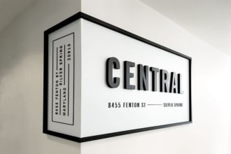 design a shop sign, signboard, roll up, banner, backdrop