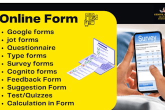 create and design online surveys, jotform, and quiz