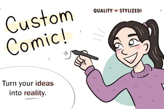 draw a funny custom cartoon comic strip based on your story script