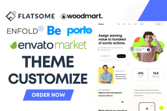 customize envato premium theme like woodmart, porto, betheme, enfold, flatsome
