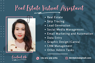 be your real estate virtual assistant and admin support for USA and australia
