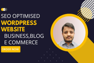 create blog, business or ecommerce wordpress SEO optimized website