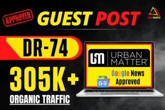 dofollow guest post on high authority DR 74 guest post site with traffic 310k