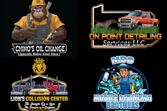 design amazing auto detailing, repair, paint and car wash logo