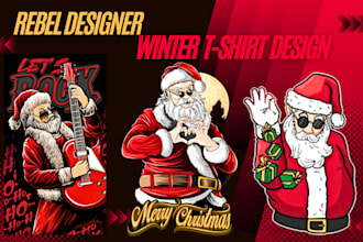 make custom winter t shirt design brand illustration