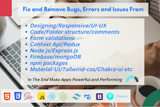 fix and remove bugs, errors from react js, firebase, node js