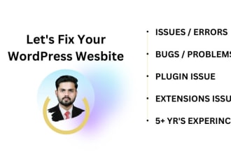 provide wordpress help or resolve wordpress error