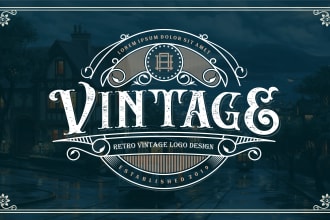 design hand drawn retro vintage logo design