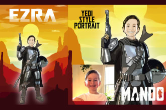 draw your star wars sci fi character art style jedi