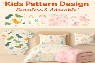 design adorable childrens print patterns for textile and more