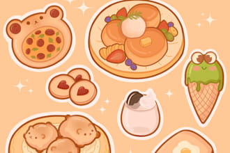 draw sticker designs for print, digital and merchandise