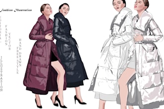 create technical fashion illustration tech pack and flat vector sketches