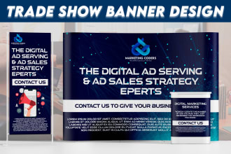design trade show banner, backdrop, standee, expo or roll up banner