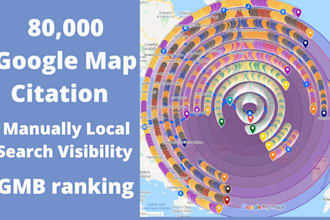 create 80,000 google maps citation for local business seo