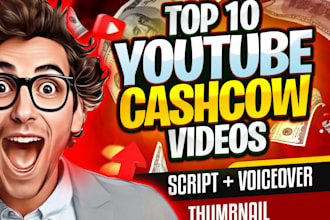 create cash cow videos with script voiceover and editing