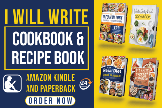 write recipes and design cookbook, recipe book for KDP