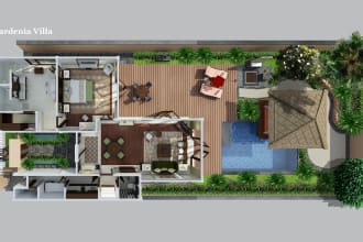 create 3d floor plan especially for hotels, villas and property ads