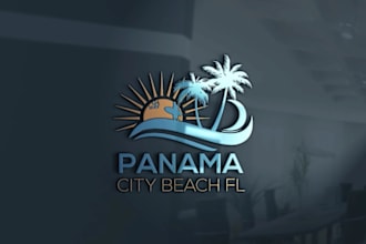 make eye catching wonderful beach logo design
