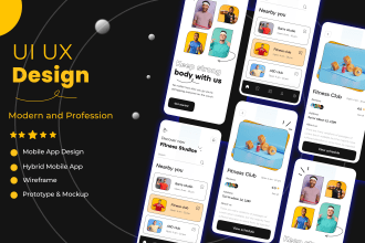 design ios uiux or hybrid app prototype, app mockup in figma or adobe xd