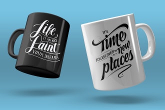 create special typography mug design for merch