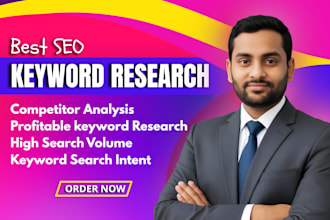 do SEO keyword research, competitor analysis, and search intent analysis