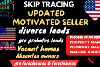 do motivated seller leads ,divorce,pre foreclosures with skip tracing