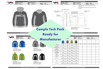 design a fashion tech pack for clothing manufacturing